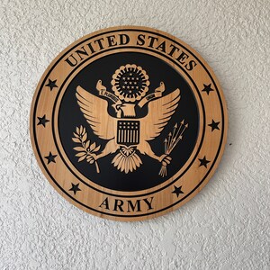 アメリカ合衆国 ARMY 陸軍 壁掛け インテリア 木製 彫刻 U.S. Army Wall Wood Carved Plaque, U.S. Army Wall Art