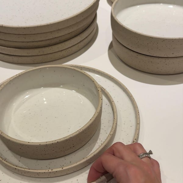 Plates With Rim Ceramic Plates, Minimal Plates With Rim, Earthy Tones Brown Dishes ...