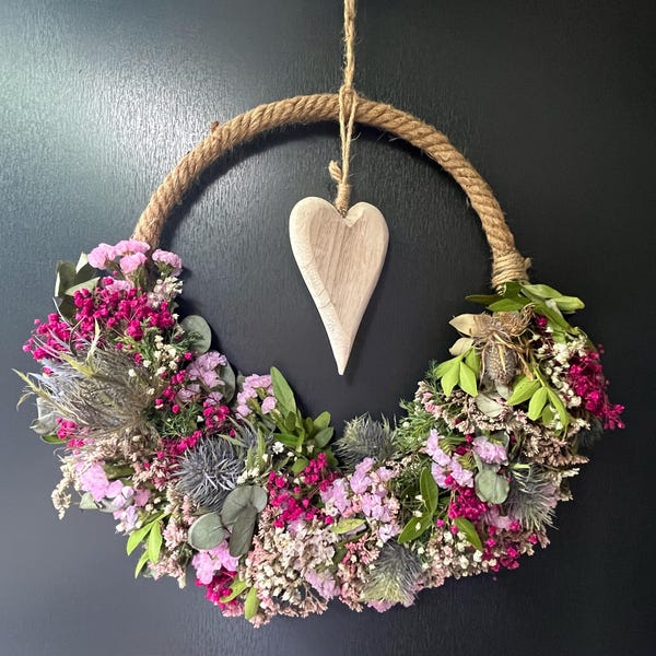 Sommerkranz Trkranz Mit Echten Blumen  Frische Trdekoration Fr Alle  Anlsse
