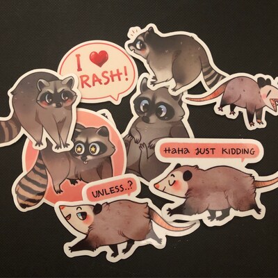 Cute Raccoons Sticker Set - Etsy
