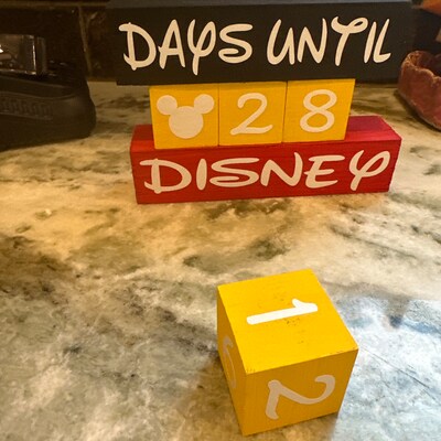 2-sided Disney Countdown Blocks, Vacation Countdown, Weeks/days Until ...