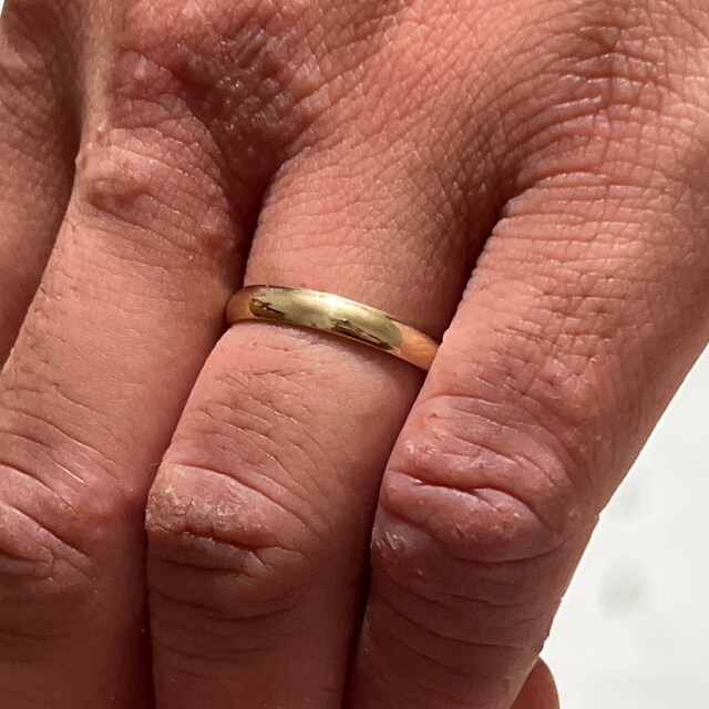 まさぽんページ◇14kgf Na Hoku 18K Yellow Gold Maile Leaf 5mm Size 8.25 Men's