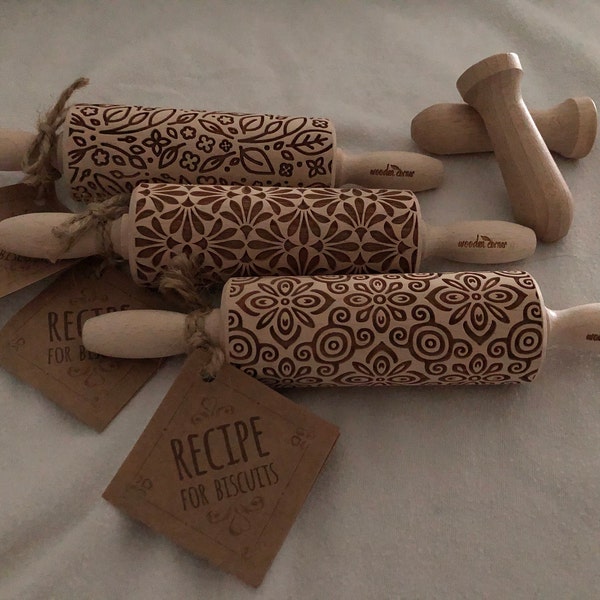 BIG Rolling Pins SET, YOU Choose 3 of All Our Patterns, Nudelholz ...