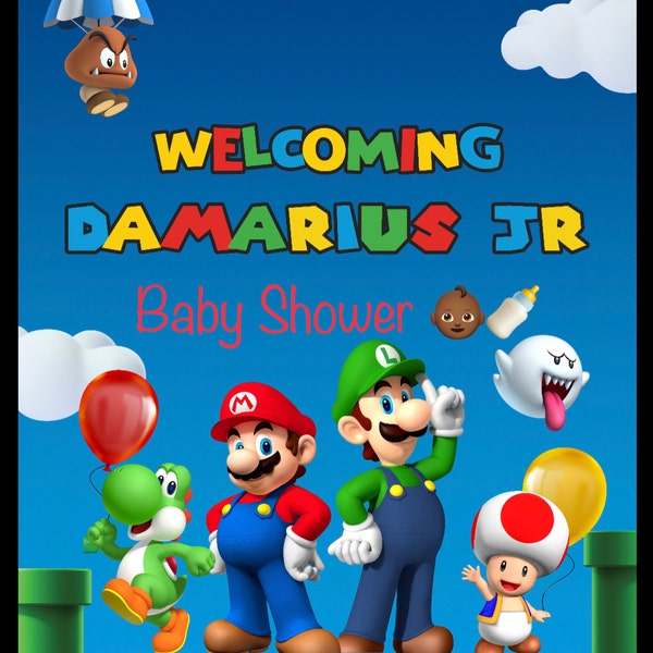 Mario Welcome Sign Mario Welcome Sign Board / Super Mario Sign Board / Luigi Birthday ...