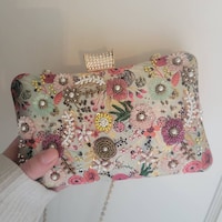 Black Gold Floral Beaded Clutch, Party Purse, Indian Zardozi Clutch ...