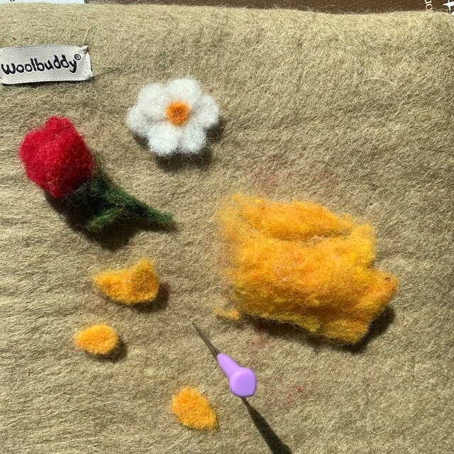 Woolbuddy Needle Felting 100% Woolen Mat (Yellow) Size XL