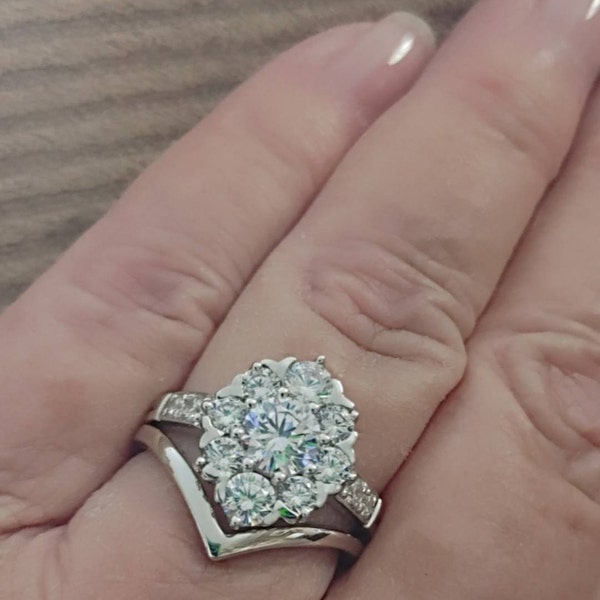 Dainty 10k Yellow Gold October Birthstone Heart Ring - CZ Promise/Proposal Ring With Side Stones
