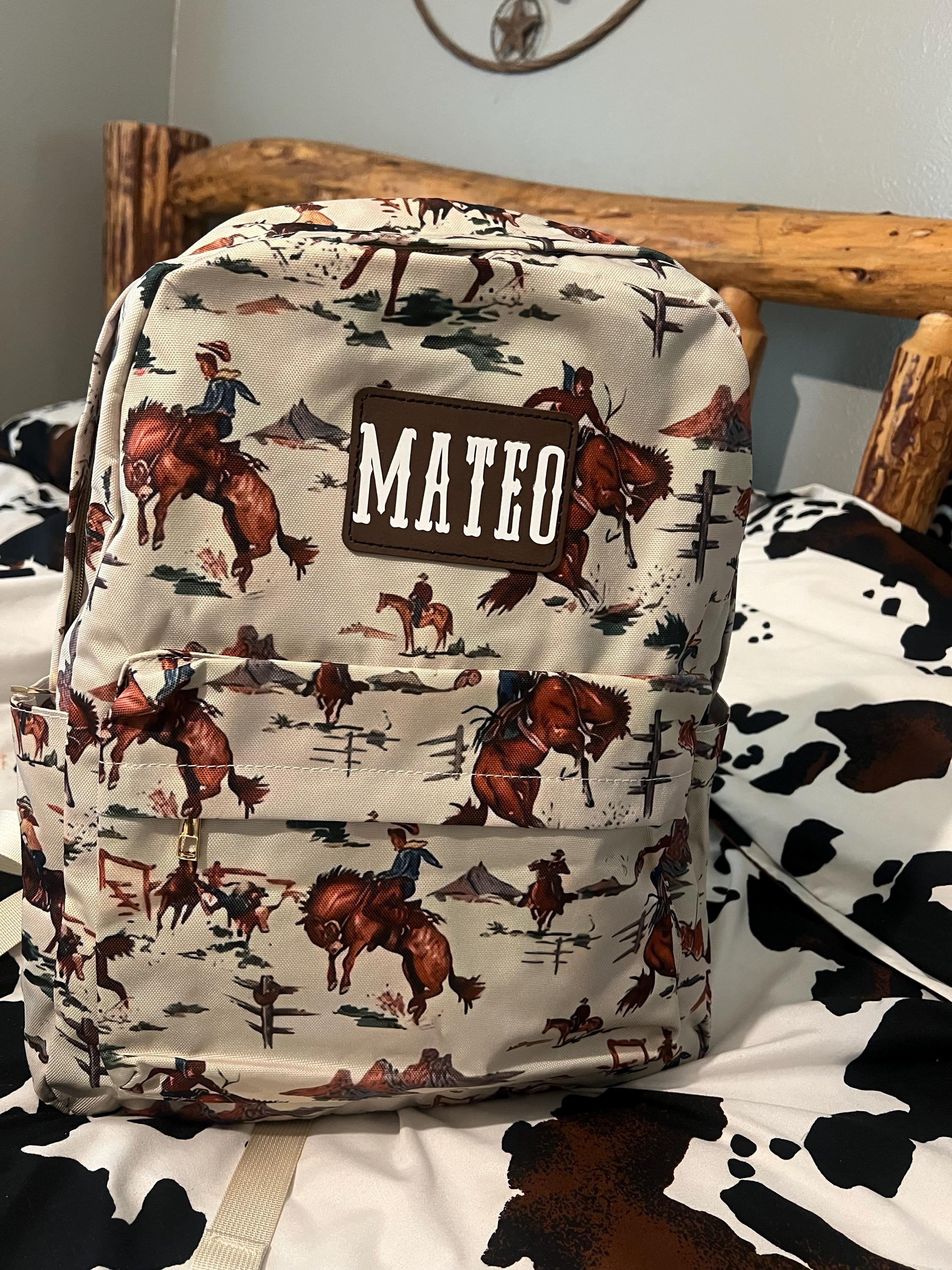 Cowboy Backpack,Western Backpack, Cowboy School Bag,Rodeo Backpack, Western Cowboy,Personalized Backpack,Personalized Bag,Mini,Midsize Bag