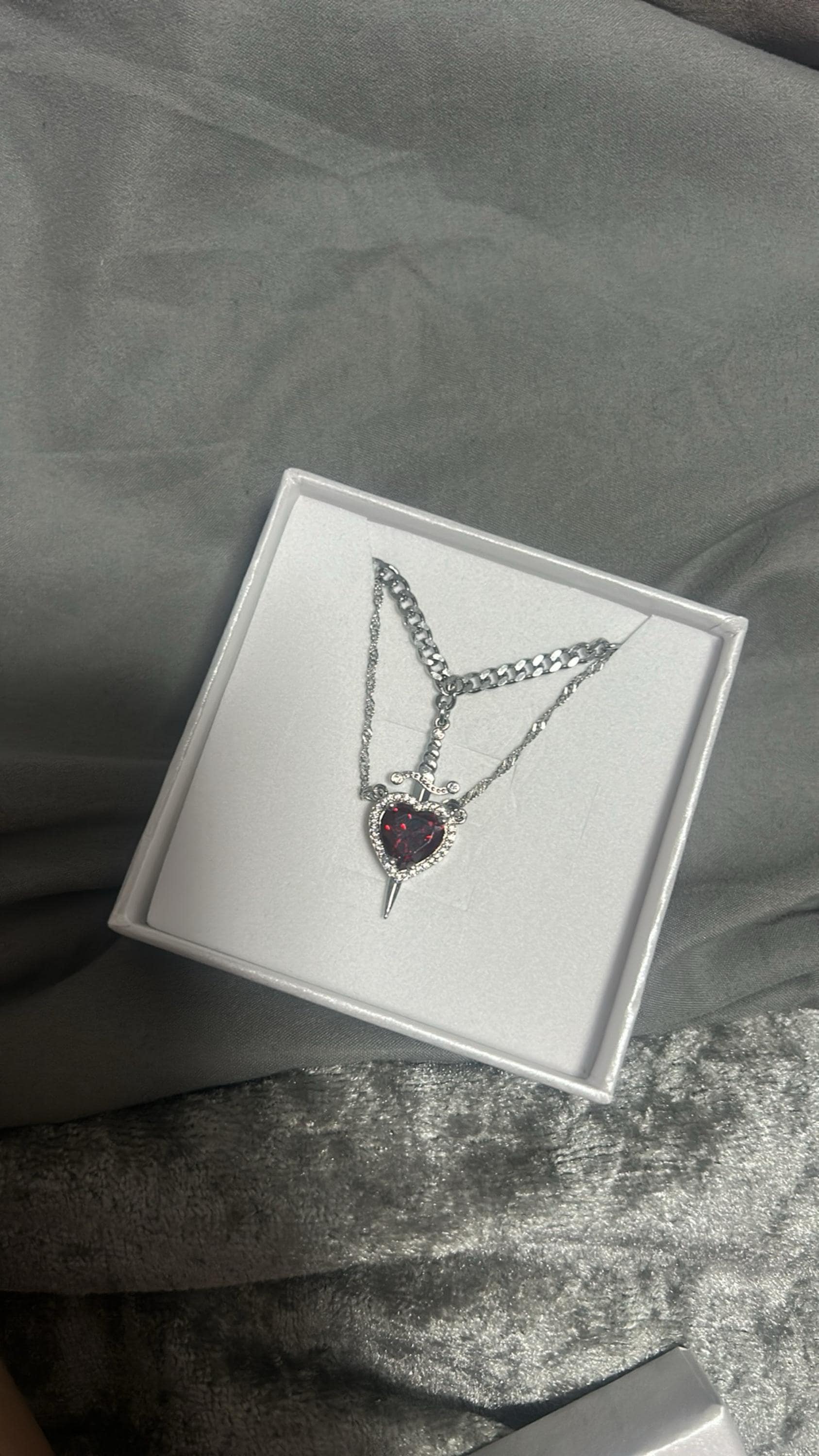 Heart and Sword Necklace - Couple Necklaces - Gold Plated
