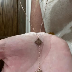 Customer photo, UFO Abduction Necklace