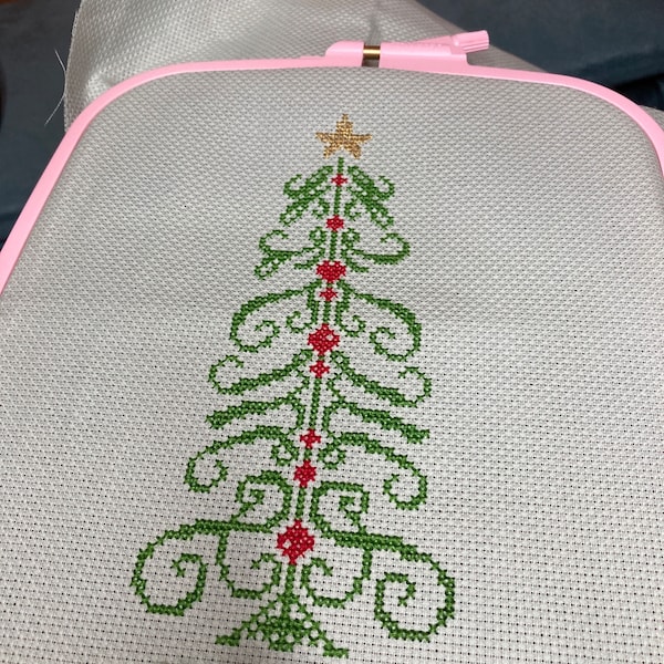 Custom Family Christmas Name Trees: Cross Stitch, Personalized Cross ...