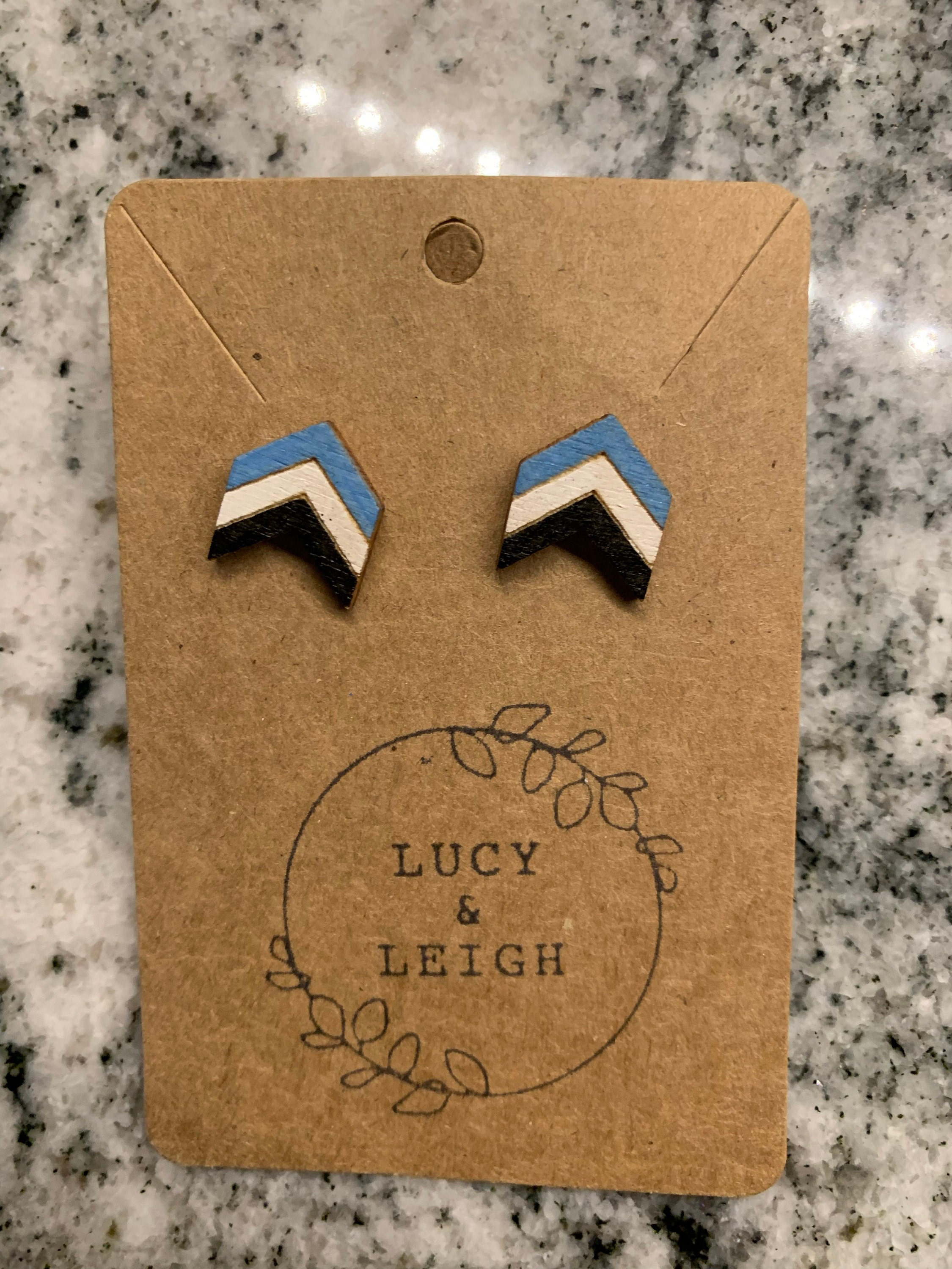 School Spirit Earrings, Team Colors, Handpainted Custom Color Wooden Stud Earring, Cheer Earring,  Game Day Jewelry, Back to School Earrings