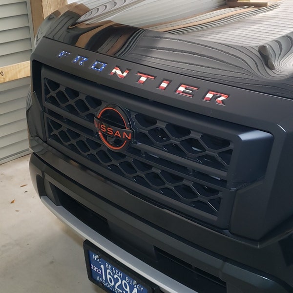 Car Wash Safe Decals 3D Domed Raised Tailgate Letters For Nissan Frontier 2025-2026 - Black With Orange Outline, Made In USA Polyurethane Coated Truck Letters Car Wash Safe Decals 3D Domed Raised Tailgate Letters For Nissan Frontier 2025-2026 - Black With Orange Outline, Made In USA Polyurethane Coated Truck Letters