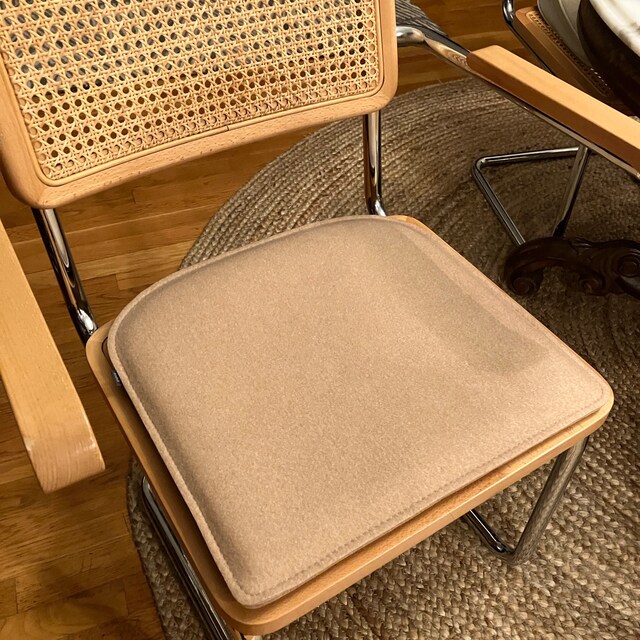 DuneDesign 4 Cuscini Ovali di Feltro per Sedie 40x37x0,8 cm fine bicolore Grigio