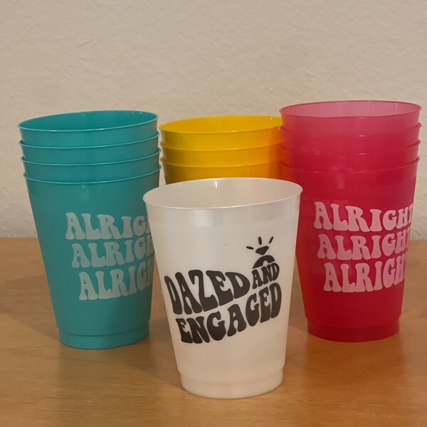 Camp Bachelorette Party Cups | 12 Pack, 16 Oz | Reusable Frost Flex ...