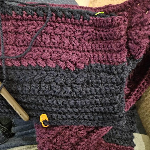 A customer's finished Braided Wheat Stitch Crochet Blanket PDF Pattern