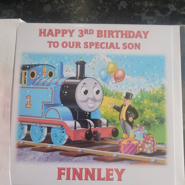 Personalised Thomas The Tank Engine Birthday Card - For Son, Grandson, Nephew - A5 Gloss Finish 7 thumbnail image