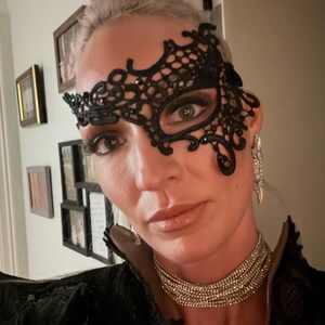 Leg Avenue Strass-Gesichtsmaske – Schwarz, Mit Verstellbaren Ohrenbändern, Für Party & Karneval
