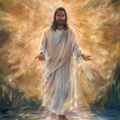 Jesus Returns Art Print of Jesus Christ Descending on White Horse With ...