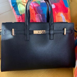 Italian Handmade Leather Tote Bag | Made in Italy | Black Genuine