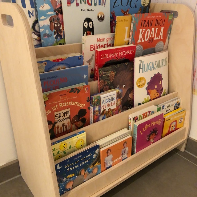 Weißes montessori Kinder bücherregal, Staufach, regal modernes für bücherregal, zusätzliches bücherregal, Kinder