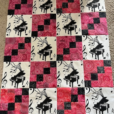 Black and White Piano Fabric Piano Music by Leahvanlutz - Etsy