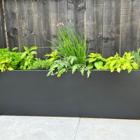 Black Extra Large Metal Garden Planter Pot Trough - Etsy UK