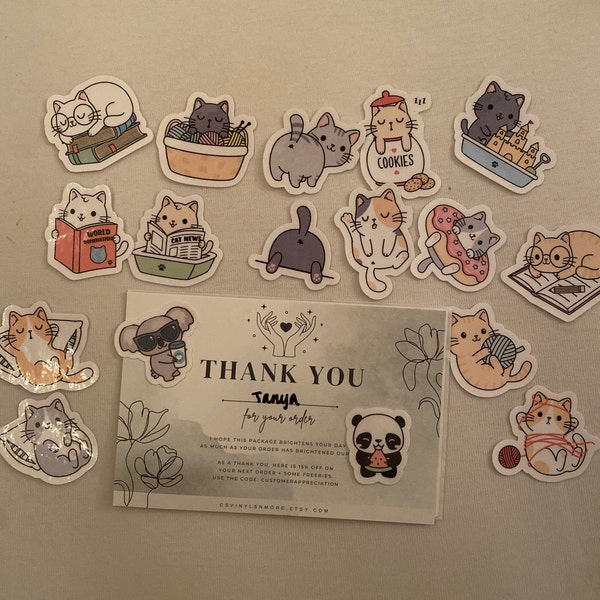 Cute Kawaii Cat Sticker Pack | Cute | Fun Stickers | Stickers | Gift ...