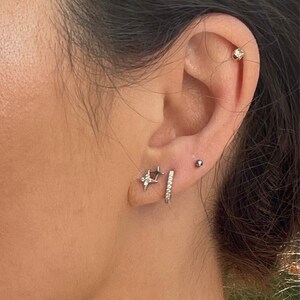 Straight Post Huggie Earrings Straight Post Hoops Small Hoop