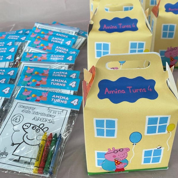 Peppa Pig Caja de Favor *Leer descripción antes de ordenar* - Etsy España