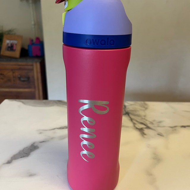 Peony FULL WRAP Owala Freesip Personalized Water Bottle Insulated Stainless  Steel Laser Engraved Leak Proof Lid Sip or Swig 