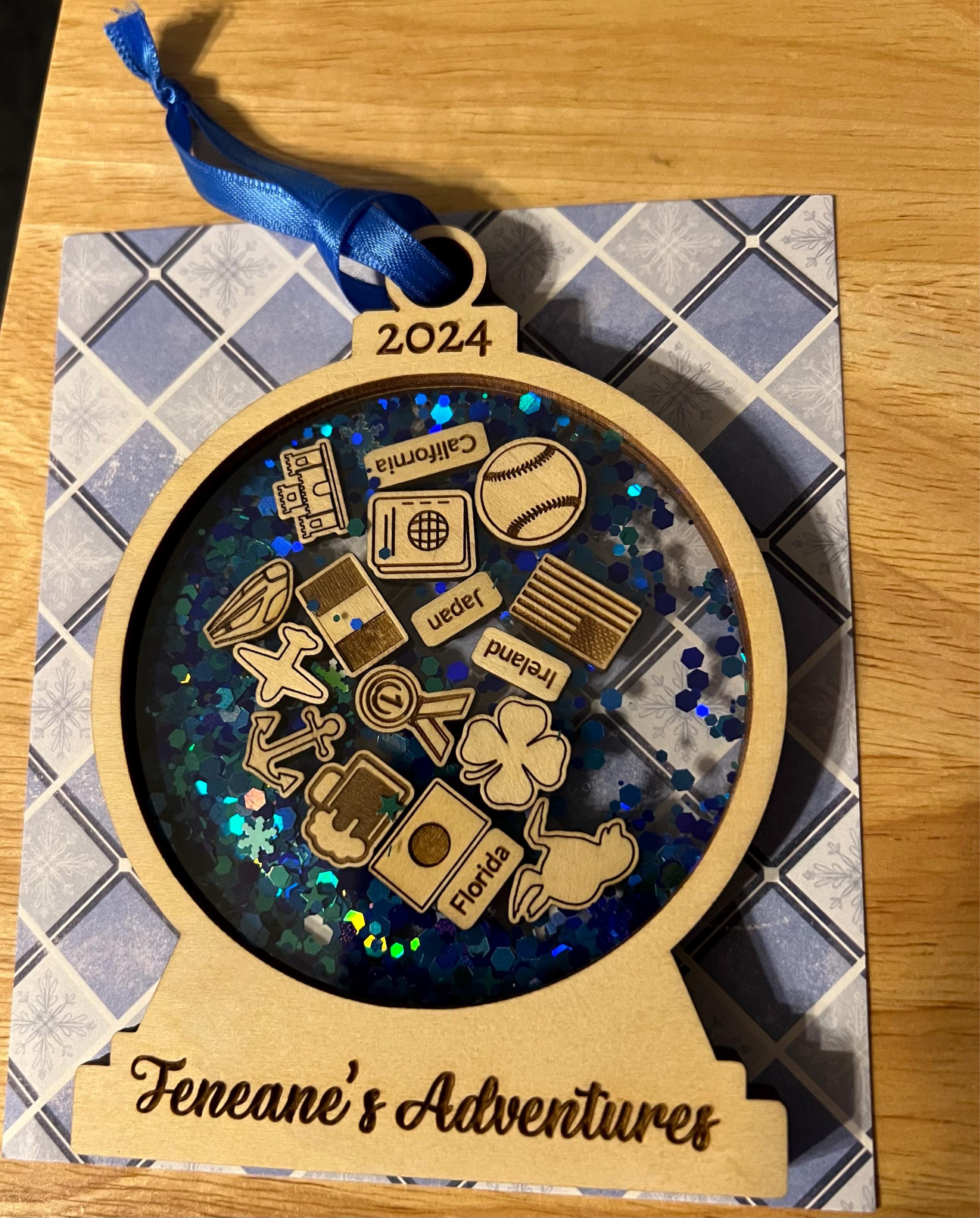 Personalized Travel Adventures Ornament, 4D Custom Shaker Ornament, Travel Christmas Ornament, Ornament Gift, Travel Decor, Travel Gift