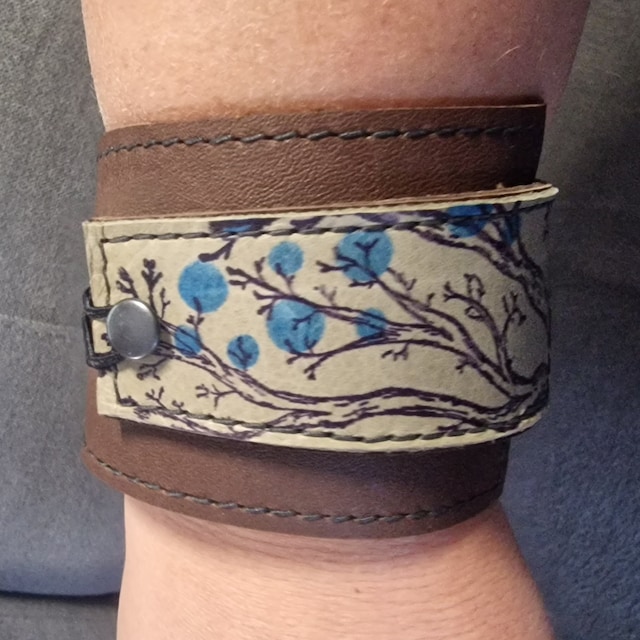 Leather Cuff with Adjustable Leather Tie - 754105045168