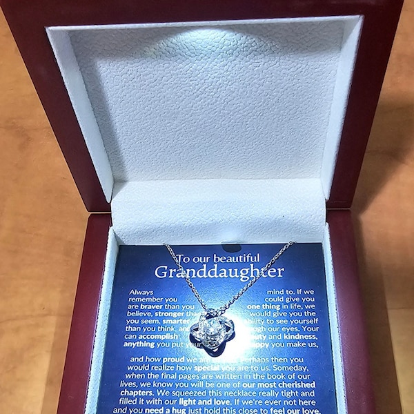 To Our Granddaughter Necklace - Grandparents Gift With Message Card