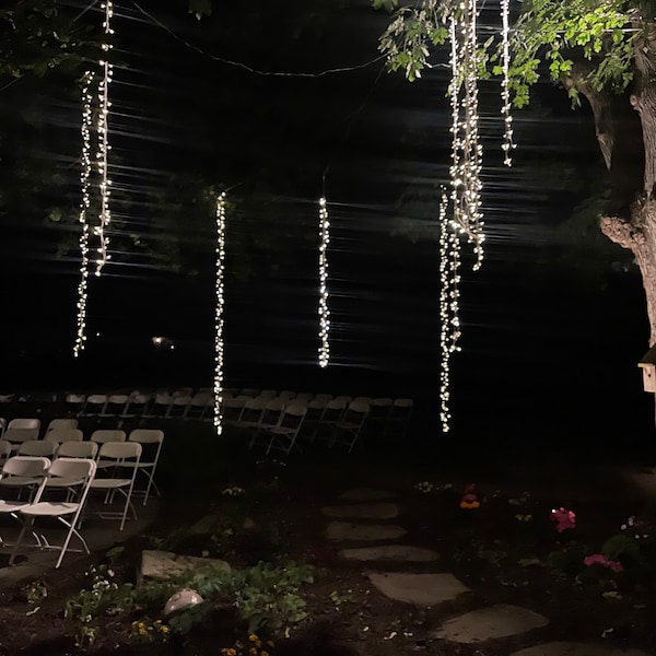 10-ft Plug in Tree Lights, 900 LED Warm White, Clear Wire -remote 8 ...