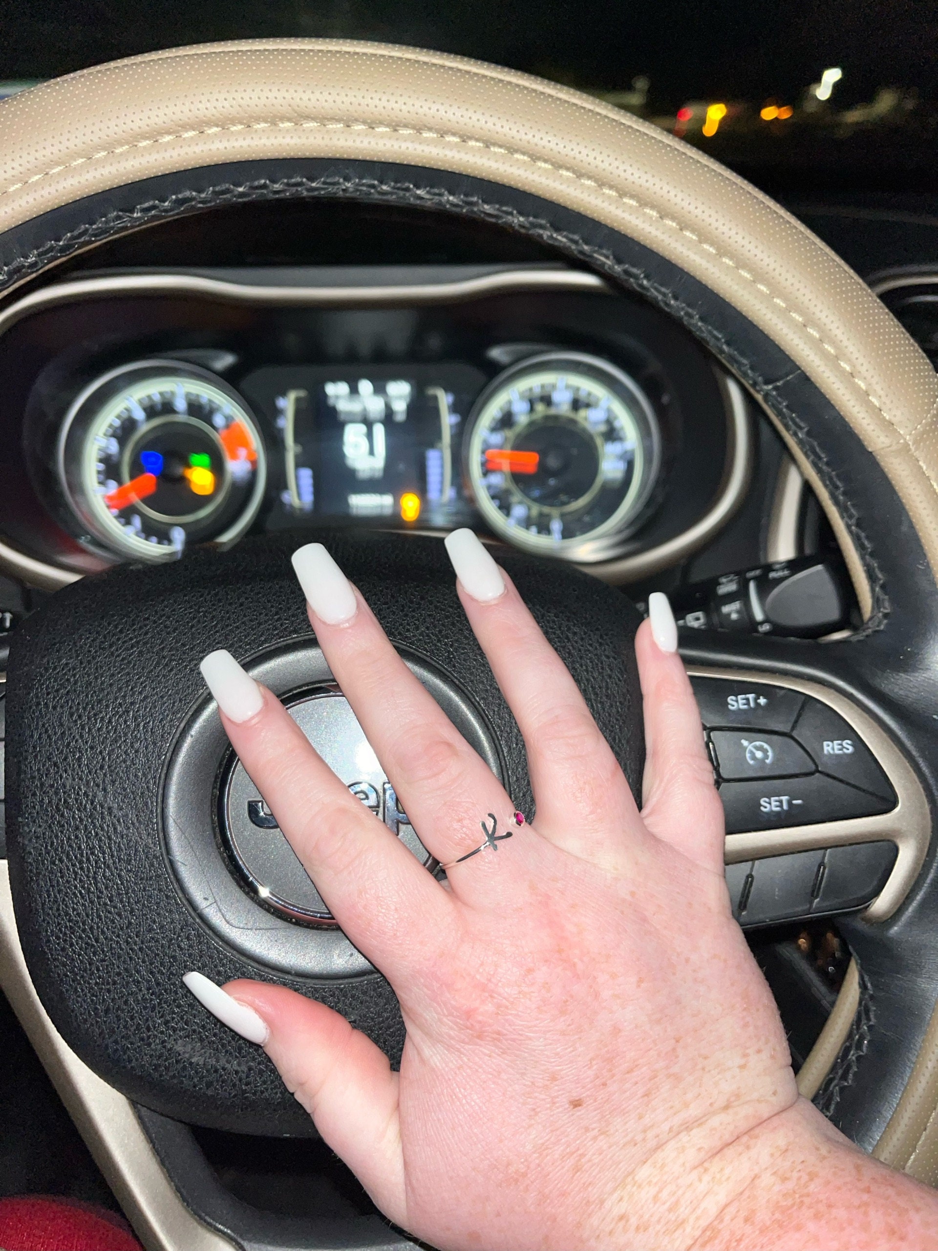 Custom Initial Birthstone Ring • Personalized Sterling Silver Initials Ring • Custom Name Gemstone Mother Ring • Mother Child Ring • RM06F48