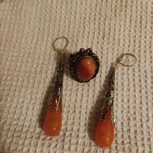 Boucles D'oreilles Vintage GAS Saint Tropez Années 80 - Cabochons Et Breloques Argenté, Fermoir Clip