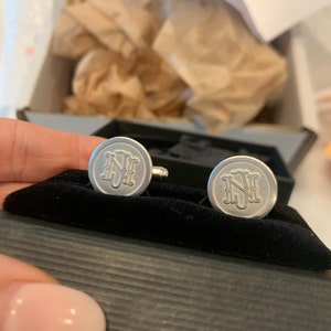 Personalised Sterling Silver Monogram Cufflinks Engraved | Etsy