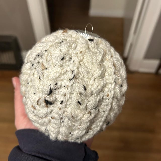 A customer's finished Snowy Wheat Stitch Ornament Crochet Pattern