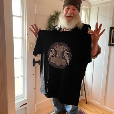 T-shirt Viking M - Tête De Corbeau Et Marteau De Thor - Asatru/Norse - Neuf Sans étiquette