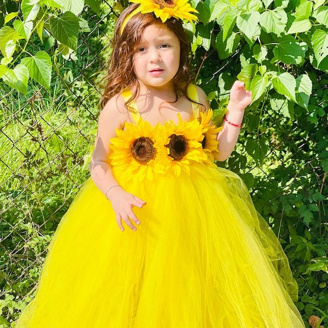 Sunflower dress cheap for baby girl