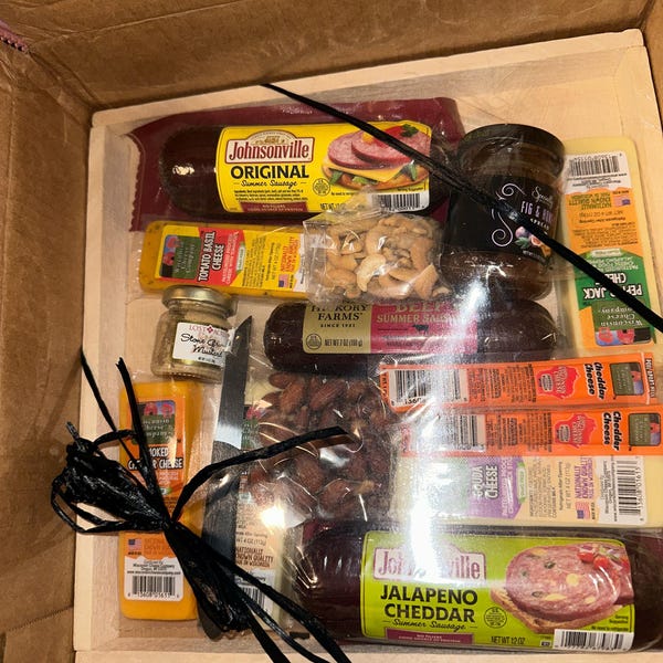 Ultimate Meat & Cheese Sampler Gift Basket Charcuterie Board Family ...