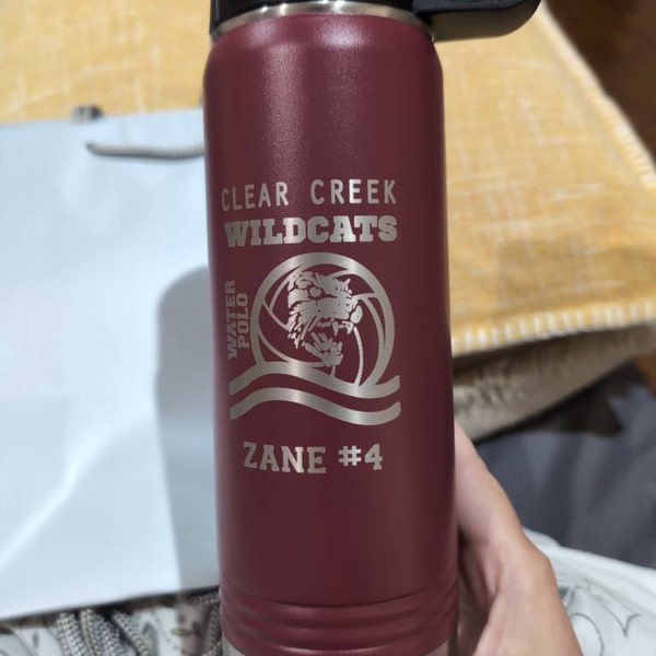 Personalized Laser Engraved Water Bottle With Custom Logo Name Text ...