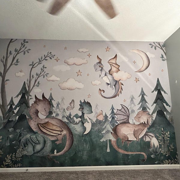 DINO Dinosaurs Wallpaper for Boys Room Jurassic World Theme Wall Mural ...