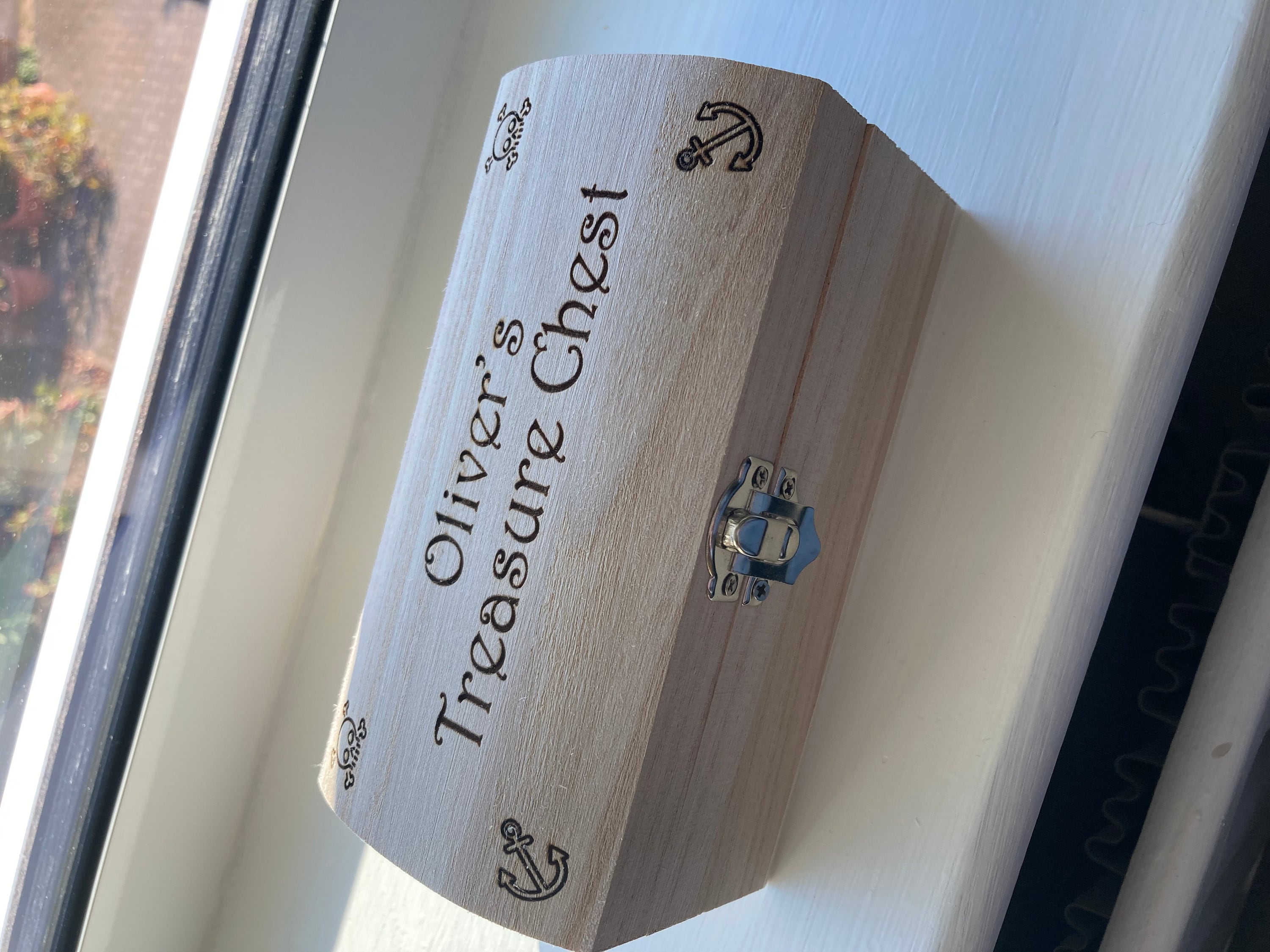 Personalised Wooden Keepsake Box Gift, Pirate Treasure Chest Gift For Child, Trinkets Collectibles Memory Box