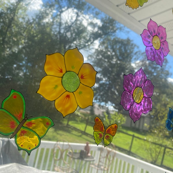 Custom Lettering Window Art Clings, Suncatcher Stickers, Stained Glass ...