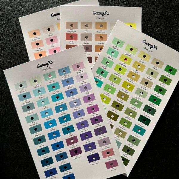 Guangna 168 Color Chart (blank Digital PDF Format Brush Acrylic
