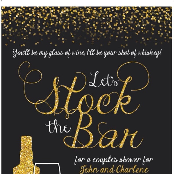 Stock the Bar Invitation, Editable Stock the Bar Engagement Party ...