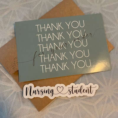 Clear Cursive Nursing Student Sticker, Nursing Sticker, Medical Sticker ...