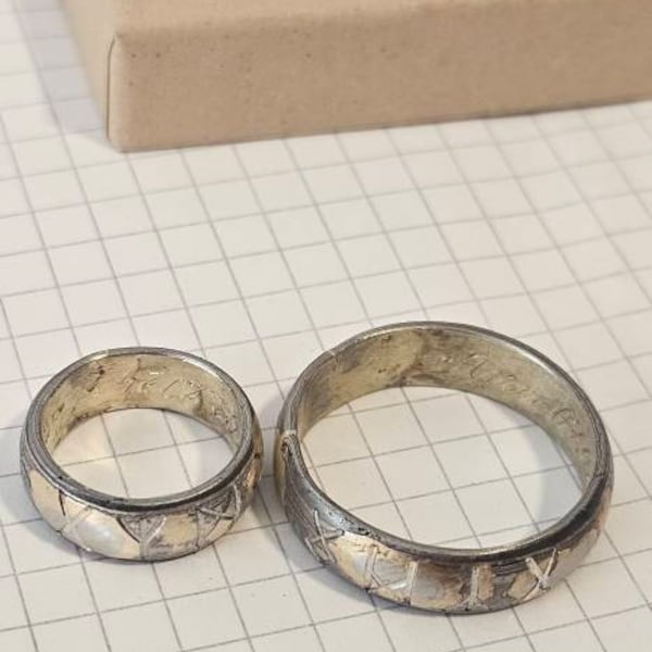 Roma - Faithful 14K Gold Replica of an Authentic Roman Wedding Ring Set ...